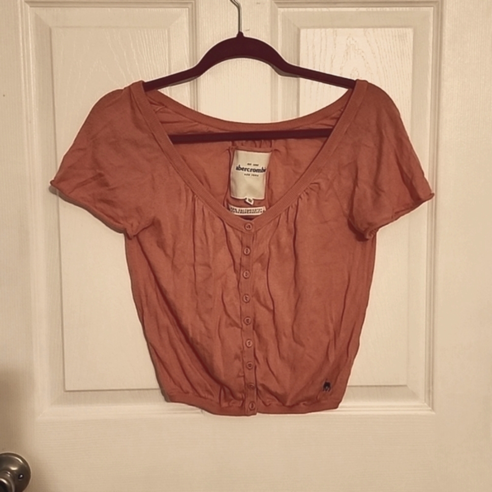 Abercrombie Coral Pink Cardigan